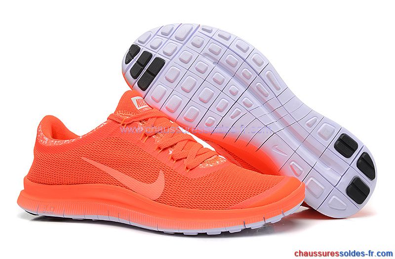 nike running en soldes, Gros Nike Free 3.0 V6 Chaussures Running Femme Orange Soldes